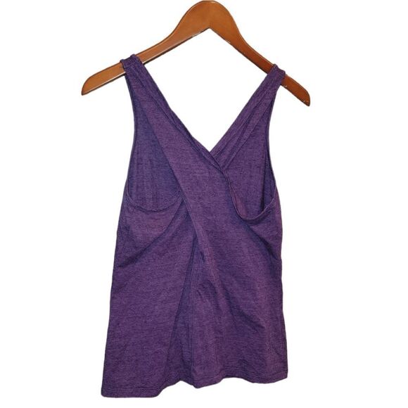 Calia Heathered Purple Key Hole Loose Fit CrissCross Cut Out Athletic tank top S - Picture 4 of 12